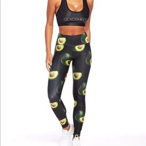 Goldsheep Avocado Leggings Size Large Print Pants